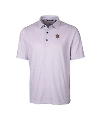 Cutter & Buck Men's Lsu Tigers Primary Team Logo Pike Double Dot Print Stretch Polo
