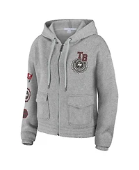 Wear by Erin Andrews Women's Heather Gray Tampa Bay Buccaneers Full-Zip Hoodie