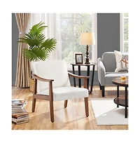 Yaheetech Modern Accent Chair Mid-Century Upholstered Armchair