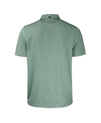 Cutter & Buck Men's Miami Hurricanes Forge Eco Heathered Stripe Stretch Polo