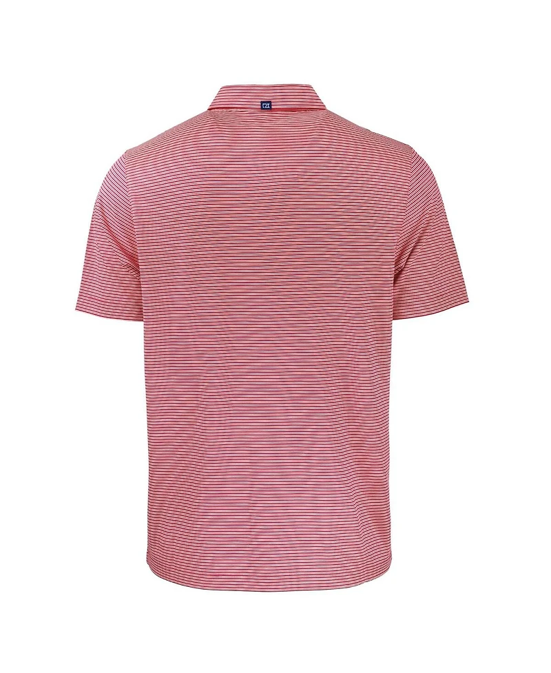 Cutter & Buck Men's Red Houston Texans Americana Forge Eco Double Stripe Stretch Polo