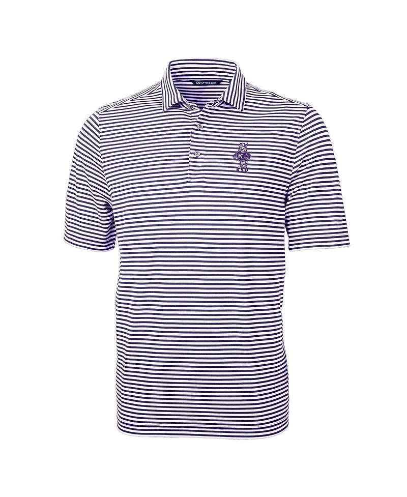 Cutter & Buck Men's Kansas State Wildcats Vault DryTec Virtue Eco Pique Stripe Polo