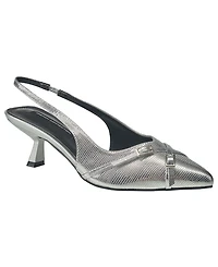 French Connection Women's Buckles Slingback Kitten Heel