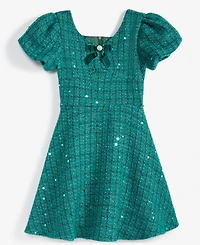 Rare Editions Big Girls Sequin Tweed Social Dress