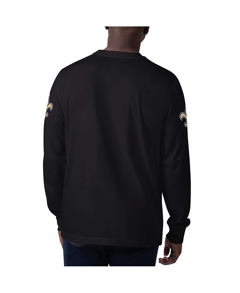 Starter Men's Black New Orleans Saints Clutch Hit Long Sleeve T-Shirt
