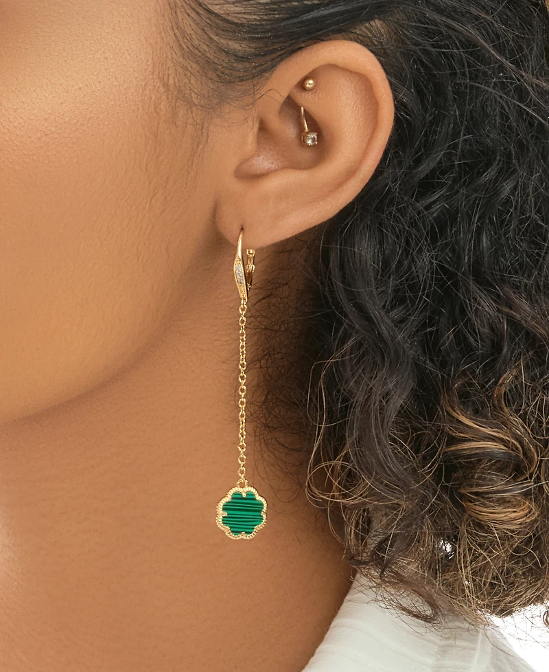 Sterling Forever Rose Petal Long Drop Earrings