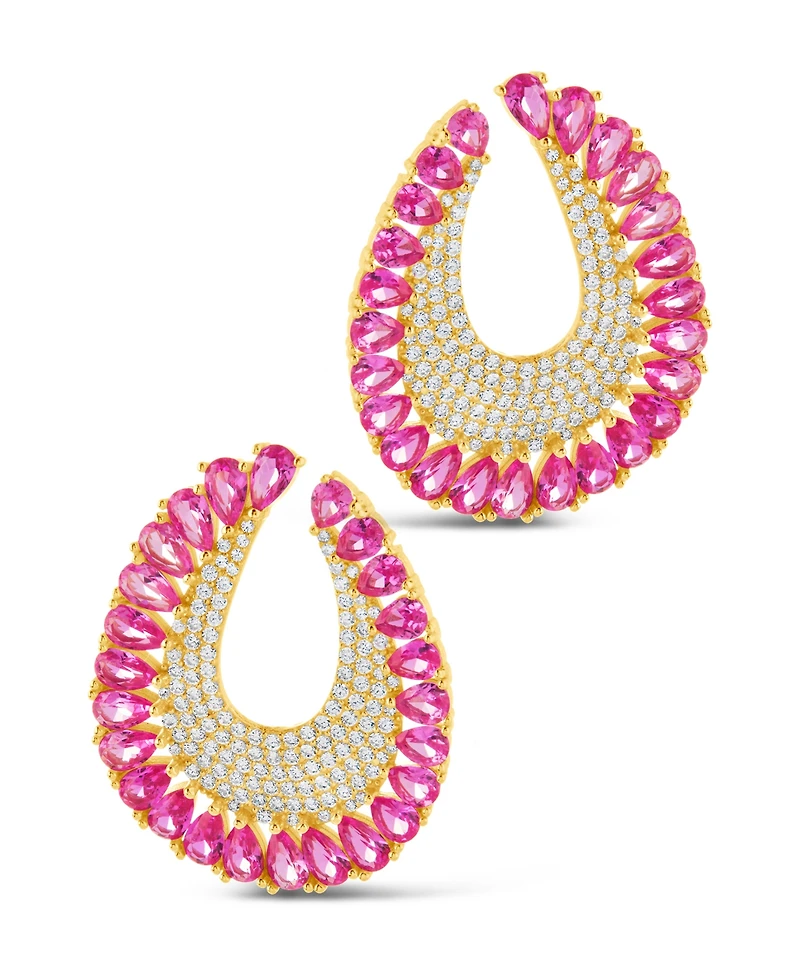 Sterling Forever Maria Elena Cubic Zirconia Statement Stud Earrings