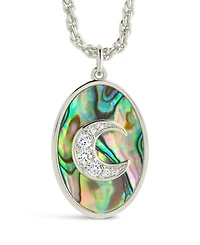 Sterling Forever Carrie Cubic Zirconia Abalone Night Sky Pendant Necklace