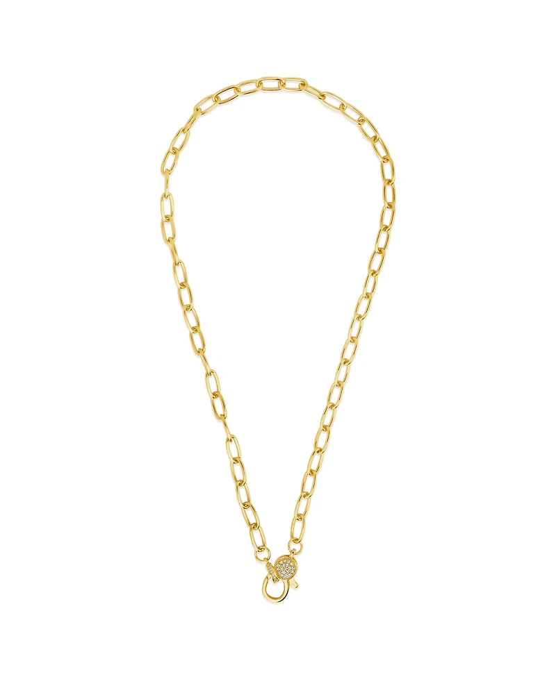Sterling Forever Tay Moonstone Charm Chain Necklace