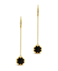 Sterling Forever Rose Petal Long Drop Earrings