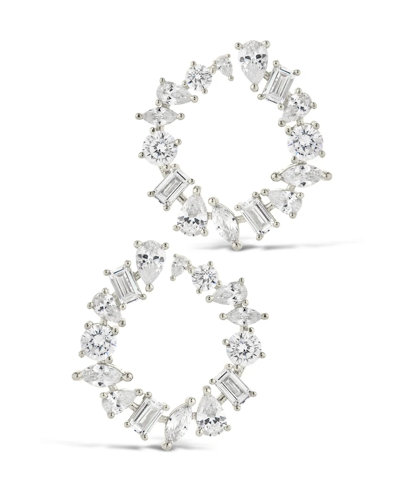 Sterling Forever Shania Cubic Zirconia Circle Stud Earrings