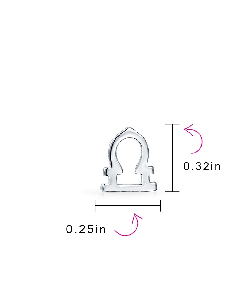 Bling Jewelry Tiny Simple Libra Astrology Horoscope Zodiac Stud Earrings .925 Sterling Silver