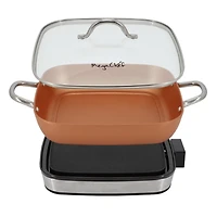 MegaChef 11.81 Inch Electric Fry Pan with Copper Coating