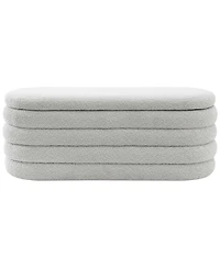 Abbyson Living 19" Wood Cleo Storage Bench Ottoman