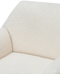Abbyson Living Ace 32" Wood Two-Toned Swivel Accent Chair