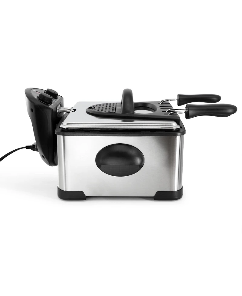 MegaChef 4.23 Quart Stainless Steel Electric Deep Fryer with Timer