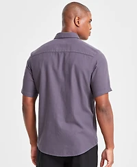 Alfani Men's Short-Sleeve Solid Textured Shirt, Created for Macy's