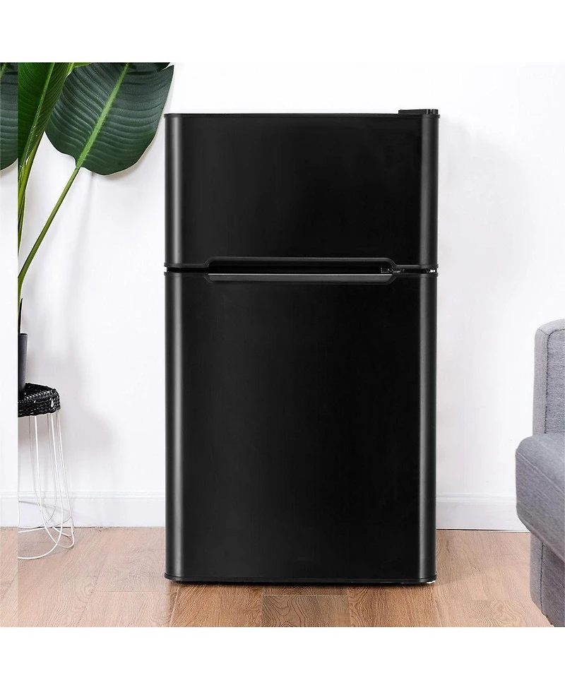 Sugift 3.2 cu ft Compact Stainless Steel Refrigerator