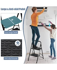 2-Step Ladder with Wide Anti-Slip Pedal