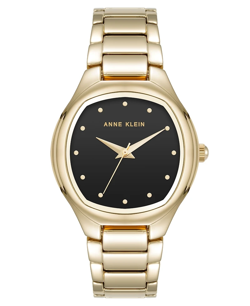Anne Klein Women's Quartz Everyday Cushion Gold-Tone Alloy Metal Bracelet Watch