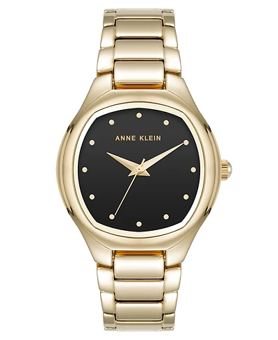 Anne Klein Women's Quartz Everyday Cushion Gold-Tone Alloy Metal Bracelet Watch