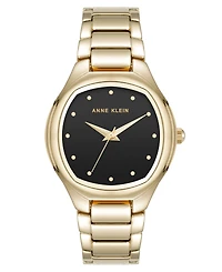 Anne Klein Women's Quartz Everyday Cushion Gold-Tone Alloy Metal Bracelet Watch