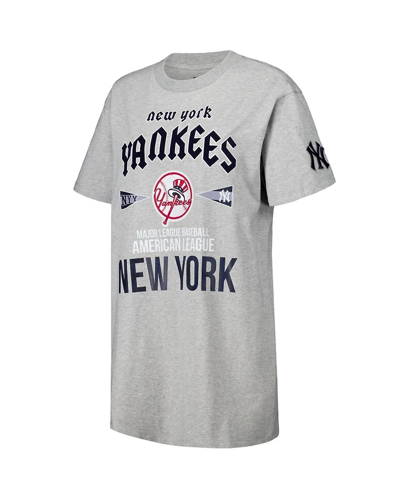 Pro Standard Men's and Women's Heather Gray New York Yankees Oversized City Tour T-Shirt Dress