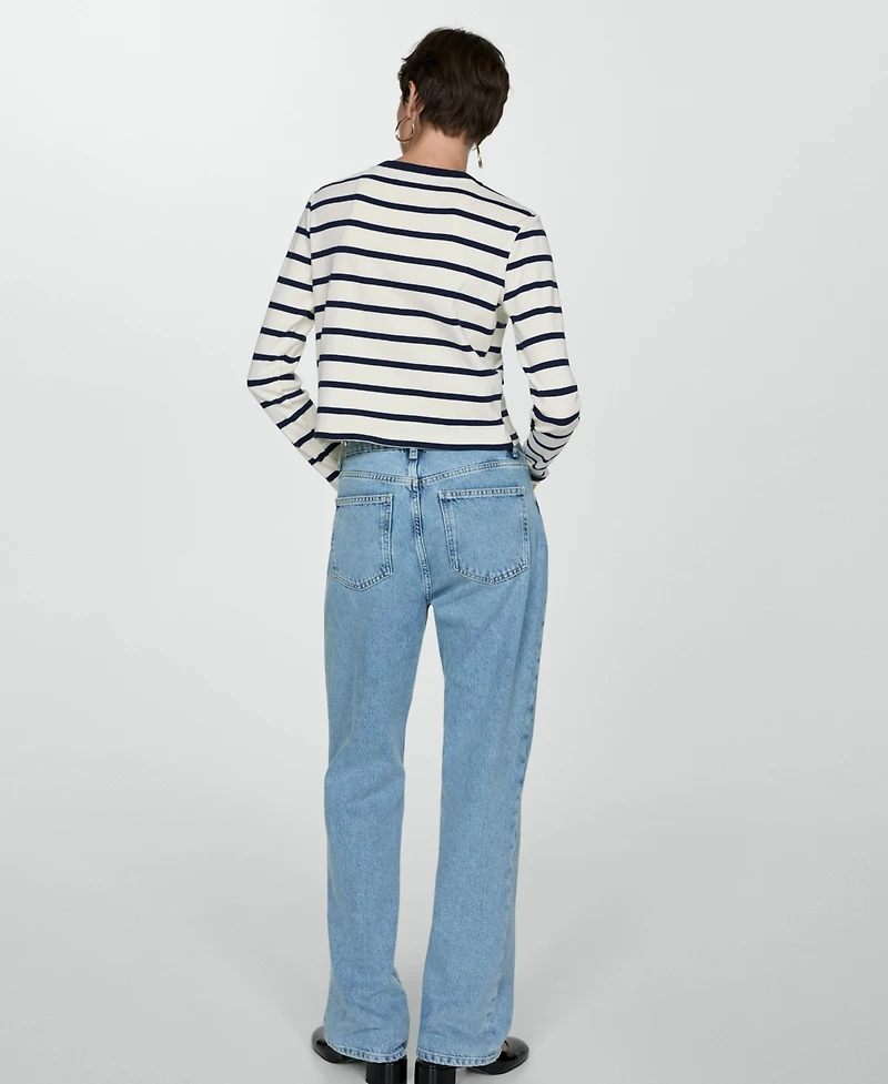 Mango Women's Buttons Detail Striped Cardigan