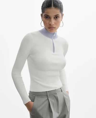 Mango Women's Zip Neck Jumper
