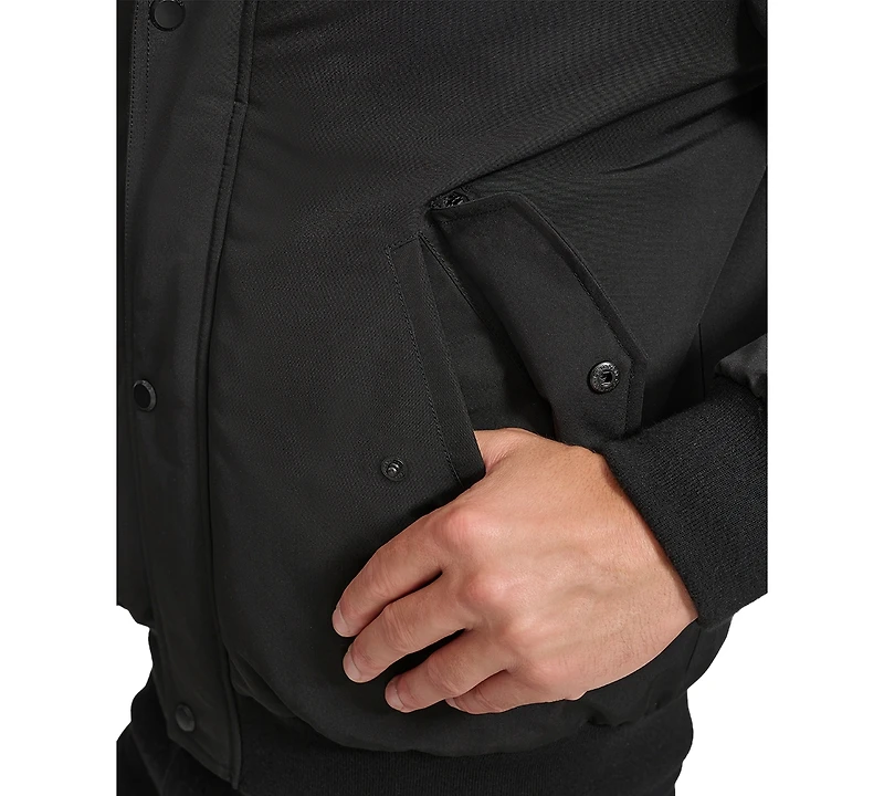 Calvin Klein Arctic Faille Parka Bomber with Sherpa lined Hood