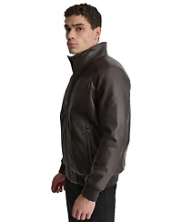 Dkny Men's Smooth Faux-Leather Bomber Jacket