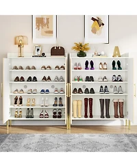 Tribesigns Large Shoe Cabinet, 30 Pairs Entryway Storage Cabinet with Doors and Shelves, 6-Tier Modern Shoes Rack Organizer for Hallway, Closet,