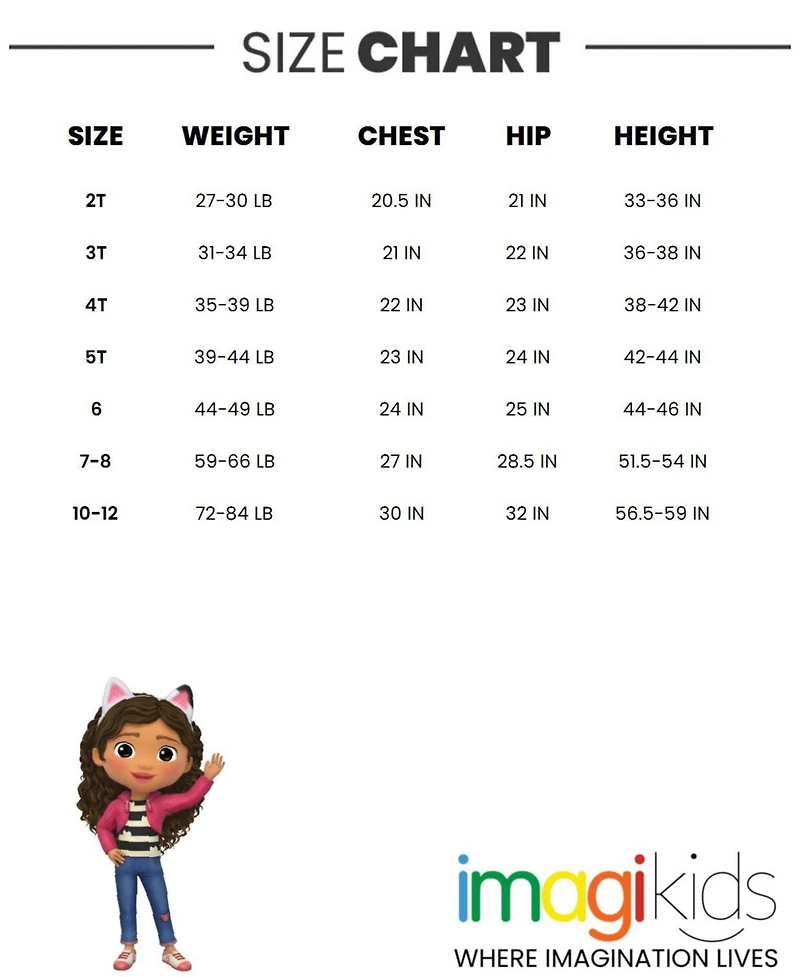 Gabby's Dollhouse Little Girls Dreamworks Gabbys Pandy Paws Zip Up Fleece Hoodie Graphic T-Shirt and Leggings 3 Piece Outfit Set Toddler|Chi