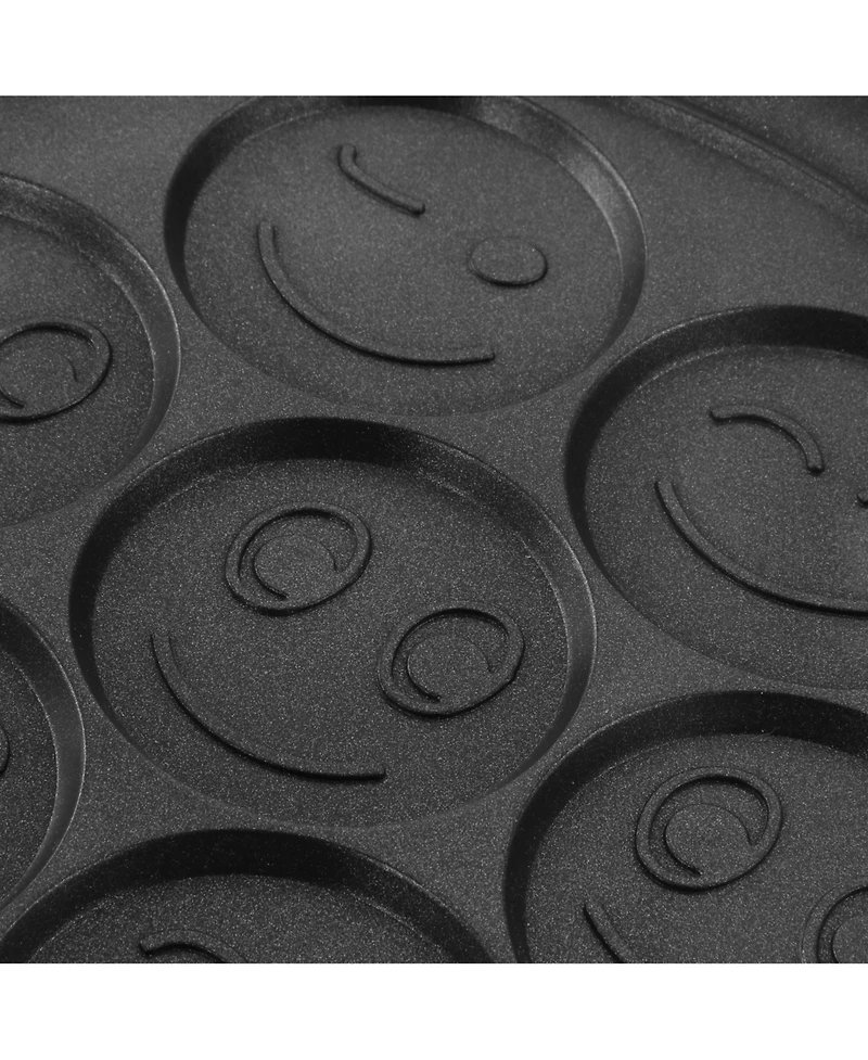 Megachef Happy Face Emoji 10.5 Inch Aluminum Nonstick Pancake Maker Pan with Cool Touch Handle