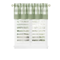 Kate Aurora Modern Farmhouse Buffalo Plaid Checkered Rod Pocket Window Valance Curtain