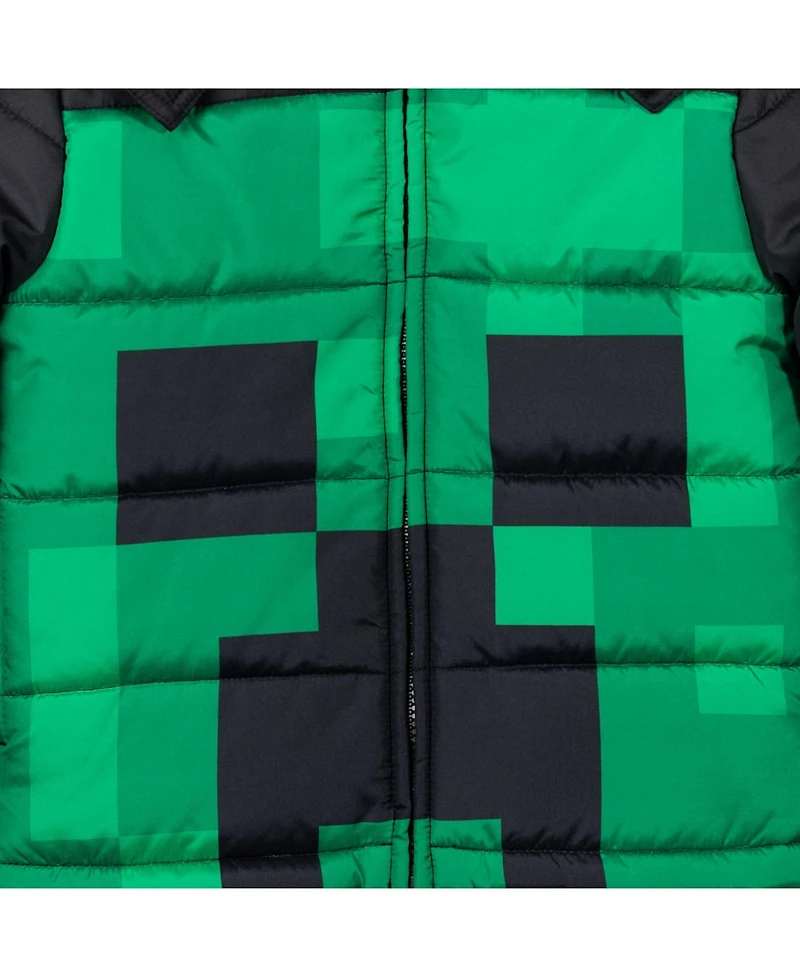Minecraft Boys Zip Up Winter Coat Puffer Jacket