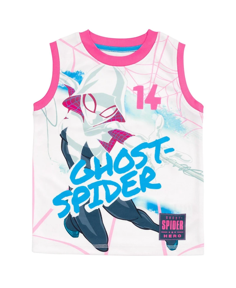 Spider-Man Toddler Girls Marvel Spider-Gwen Ghost Spider Tank Top and Bike Shorts to