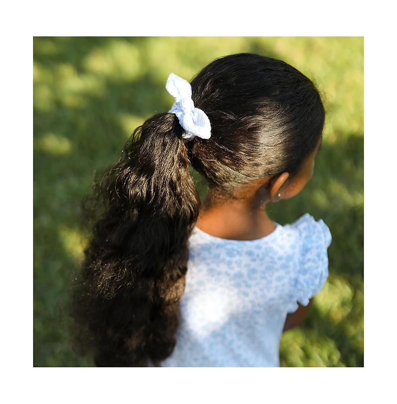 Bits & Bows Girls Seersucker Bow Scrunchie