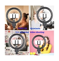 8" Dimmable Led Ring Light Floor Table Stand Usb with Phone Holder for Makeup Live Stream