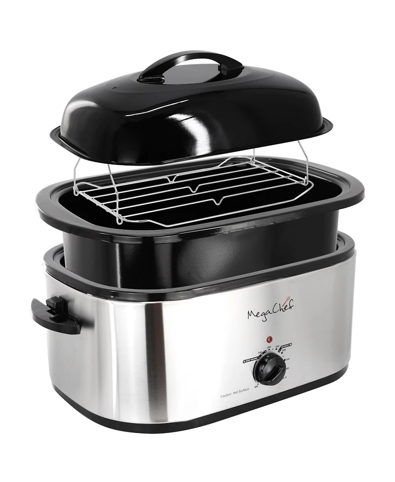 MegaChef 22 Quart Electric Roaster Oven with High Dome Self-Basting Lid