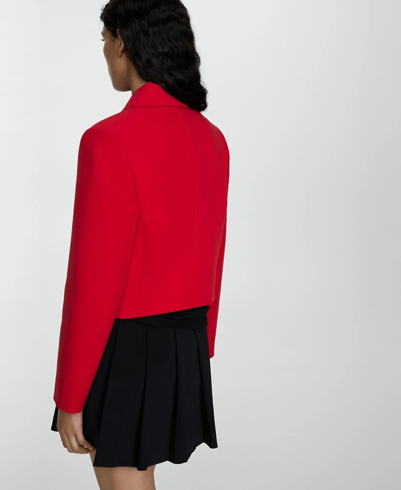 Mango Women's Buttoned Cropped Jacket