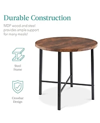 Best Choice Products 5-Piece Modern Round Counter Height Dining Set w/ 4 Chairs, 1.5in Thick Table