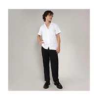 Men's Chalk White Embroidered Heathered Shirt