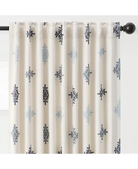 Chanasya Premium 2-Panel Ornamental Damask Room Darkening Curtains - 3-in-1 Back Tab, Rod Pocket, Ring Tab - for Windows Living Room Bedroom