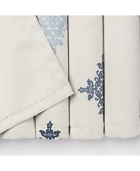 Chanasya Premium 2-Panel Ornamental Damask Room Darkening Curtains - 3-in-1 Back Tab, Rod Pocket, Ring Tab - for Windows Living Room Bedroom