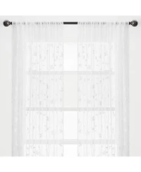 Chanasya Premium Embroidered Vine Curtains - Sheer for Living Room, Bedroom, Kitchen 52" x 108" White, 2 Panels