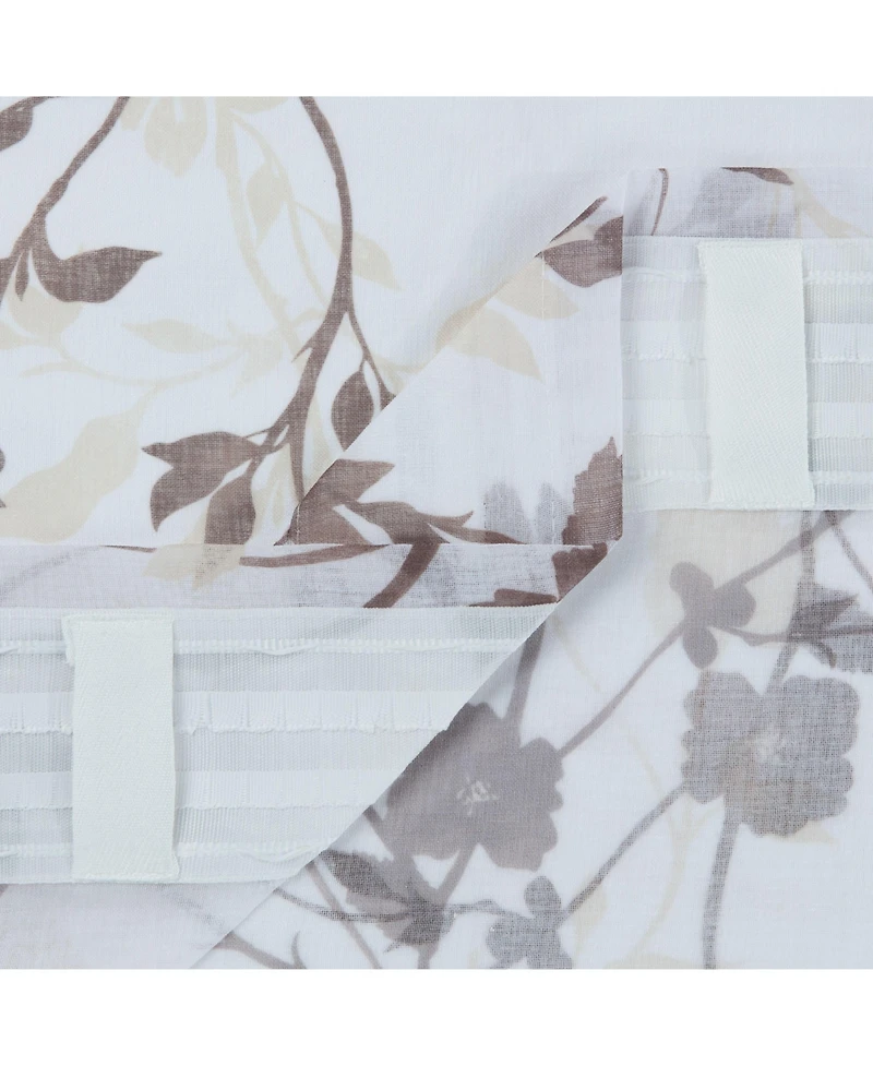 Chanasya Premium 2-Panel Floral Textured Sheer Curtain Panels - 3-in-1 Back Tab, Rod Pocket