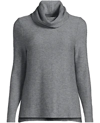 Lands' End Women's Cable Ottoman Relaxed Long Sleeve Cowl Neck Top