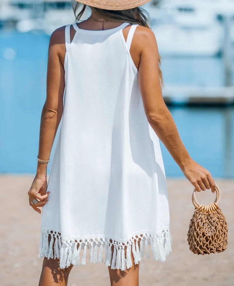 Cupshe Women's Boho Breeze Tassel Cover Up Dress