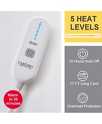 Caromio Full Size Quilted Electric Heated Mattress Pad (54"x75", White)